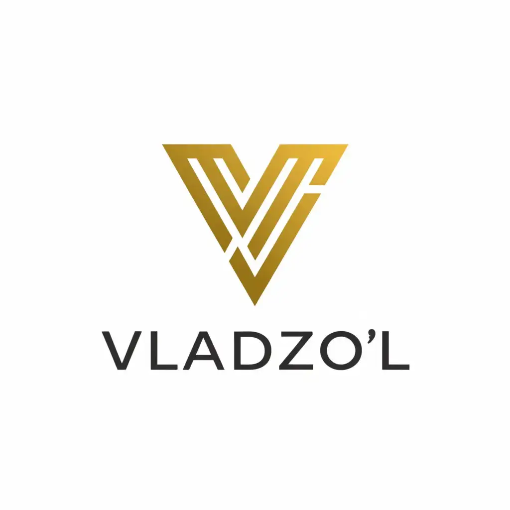a logo design,with the text "Vladzol", main symbol:Gold,Minimalistic,be used in Sports Fitness industry,clear background