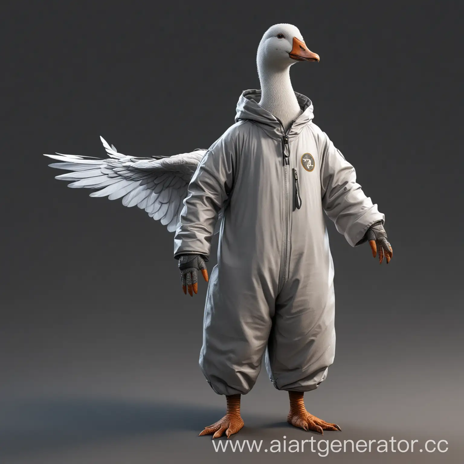 Digital-NFT-Art-AvantGarde-Goose-Avatar-Suit-with-Rounded-Design