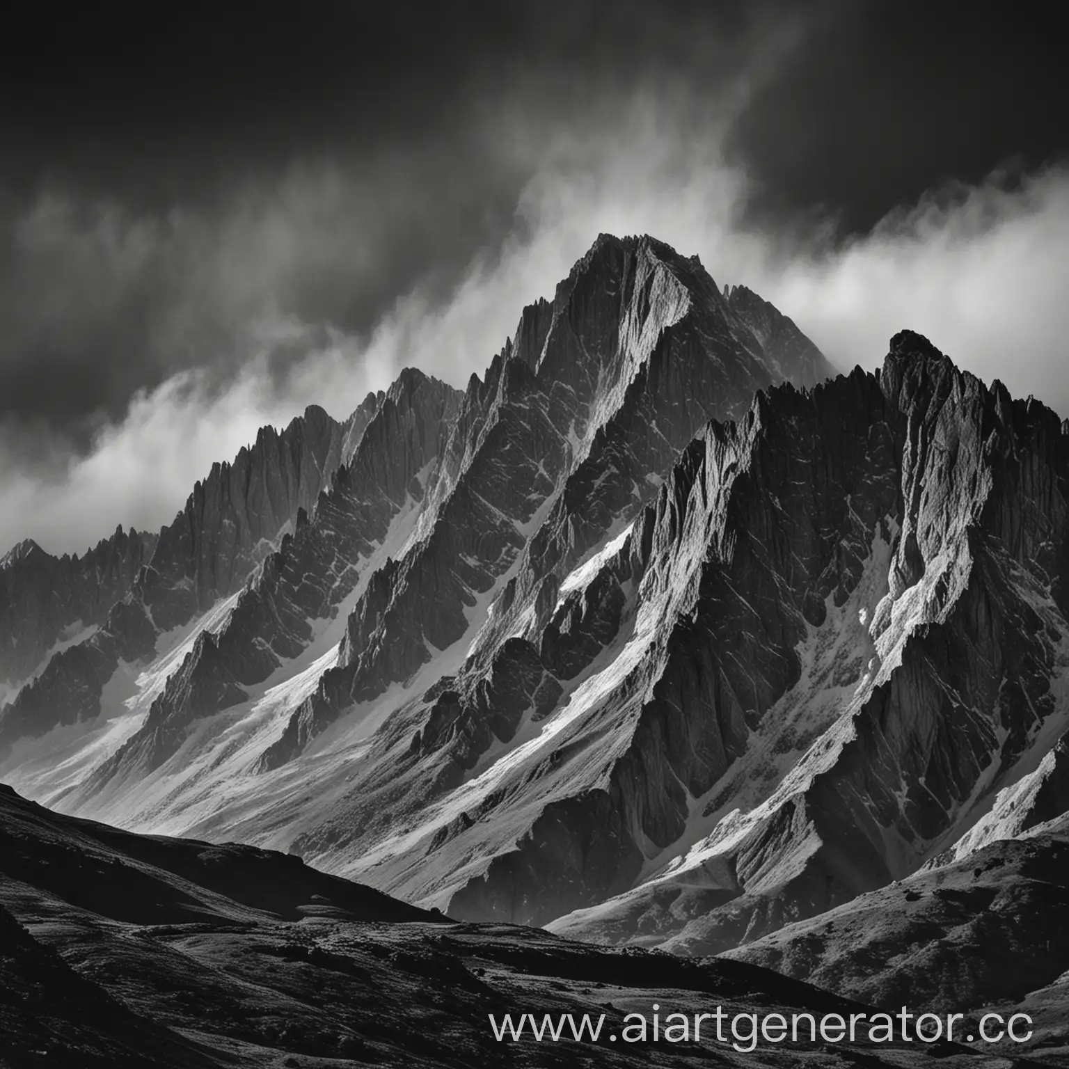 Эпичные и Страшные горы в черно-белом цвете