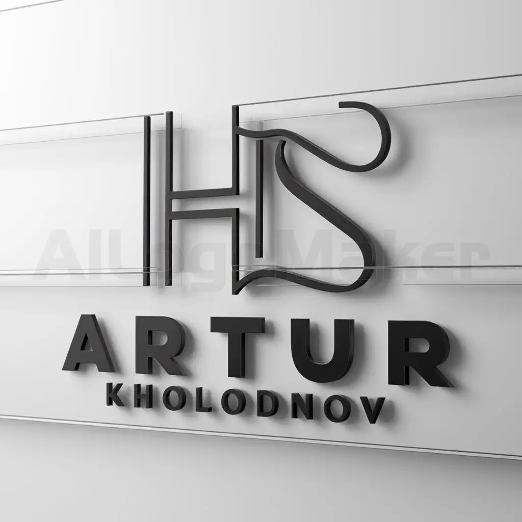 a logo design,with the text "ARTUR KHOLODNOV", main symbol:aHS,Minimalistic,clear background