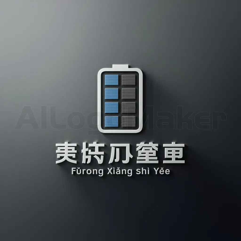 a logo design,with the text "Fúróng xiáng shí yè", main symbol:battery,Moderate,be used in device industry,clear background