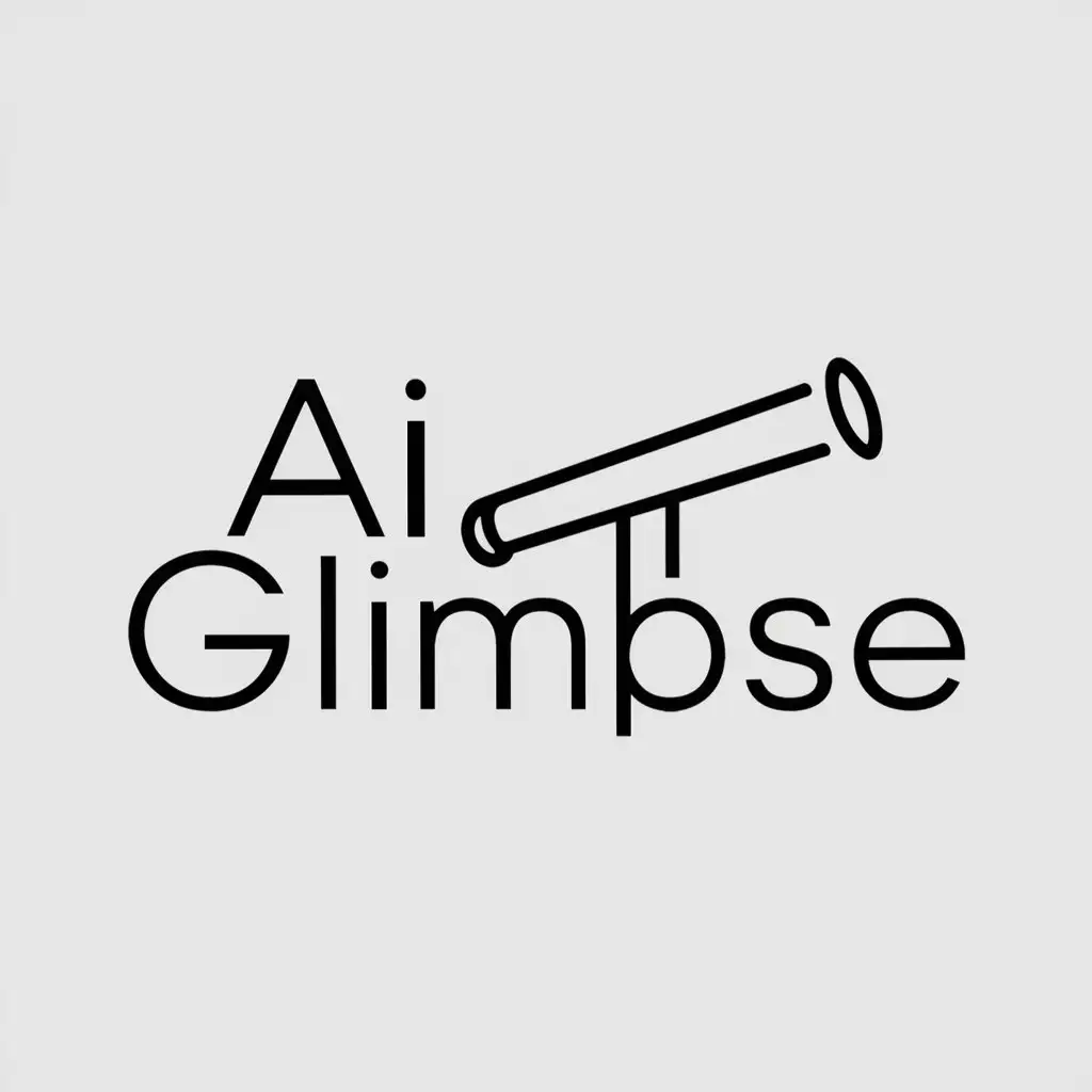 a logo design,with the text "AI Glimpse", main symbol:telescope,Minimalistic,be used in Technology industry,clear background