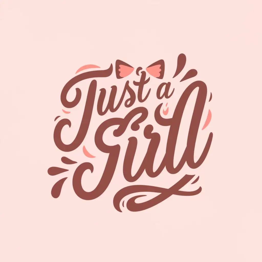 a logo design,with the text "Just a Girl", main symbol:Women's accessories, a bow,Moderate,clear background