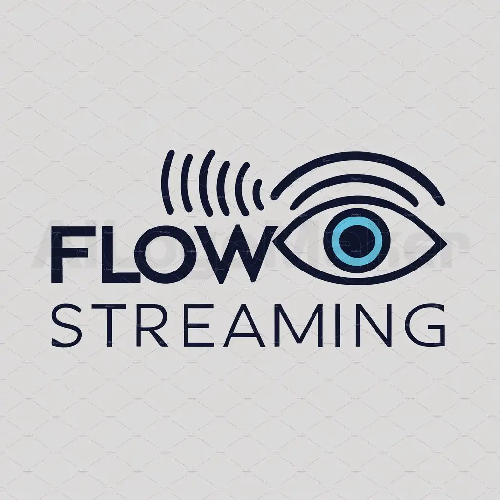 a logo design,with the text " Flow streaming

(Note: The input 心流放送 is in Chinese, and it translates to "flow streaming" or "streaming flow" when translated into English.)", main symbol:pupil, radio,Moderate,be used in Entertainment industry,clear background