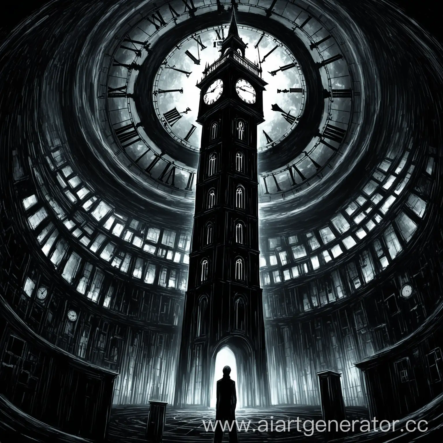 Mysterious-Night-Sky-Clock-Tower-Silhouette-in-a-Dark-Realm