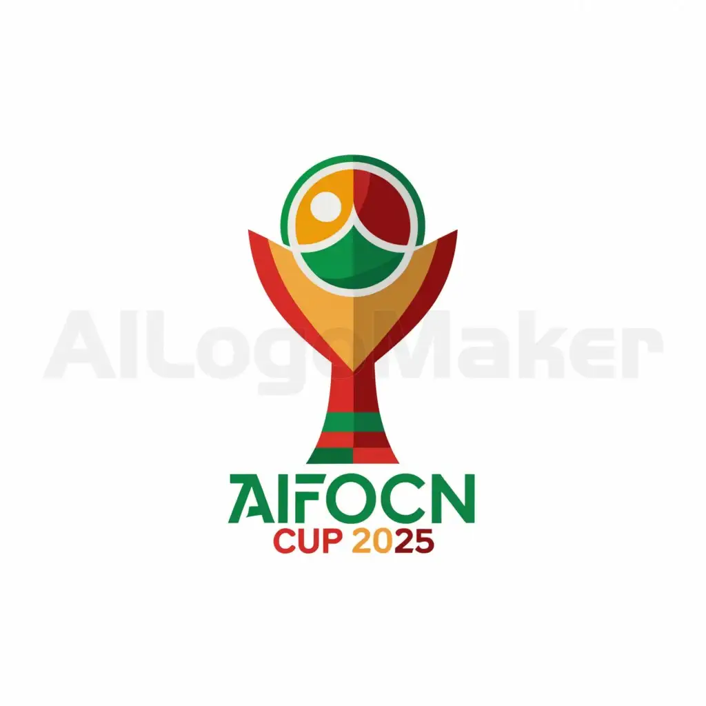 a logo design,with the text "AFCON 2025 MOROCCO", main symbol:africa cup of nations trophy
morocco flag,Minimalistic,clear background