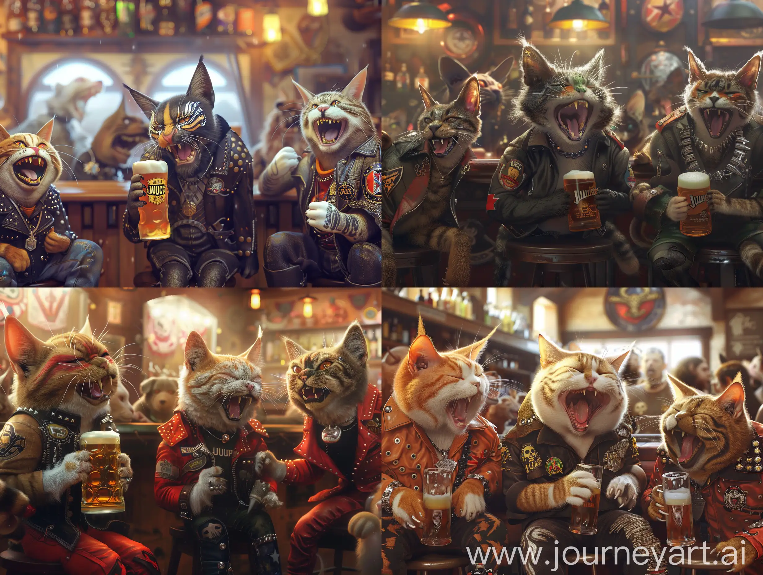 Metalhead-Cats-Enjoying-Beers-at-a-Rock-Bar-with-Friends