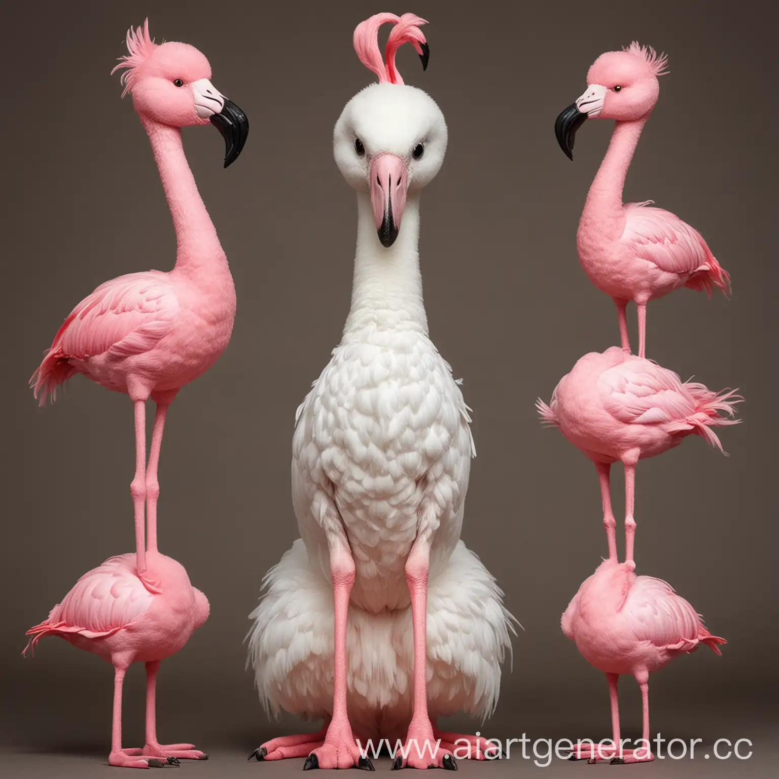 GooseHeaded-Flamingo-with-CatCoiffure-Style