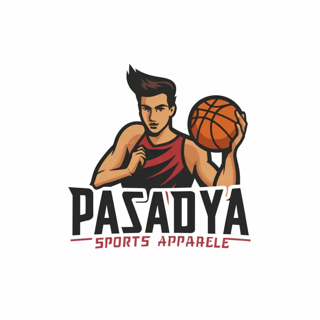 a logo design,with the text "Pasadya Sports Apparel", main symbol:basketball jersey,Moderate,be used in Sports Fitness industry,clear background