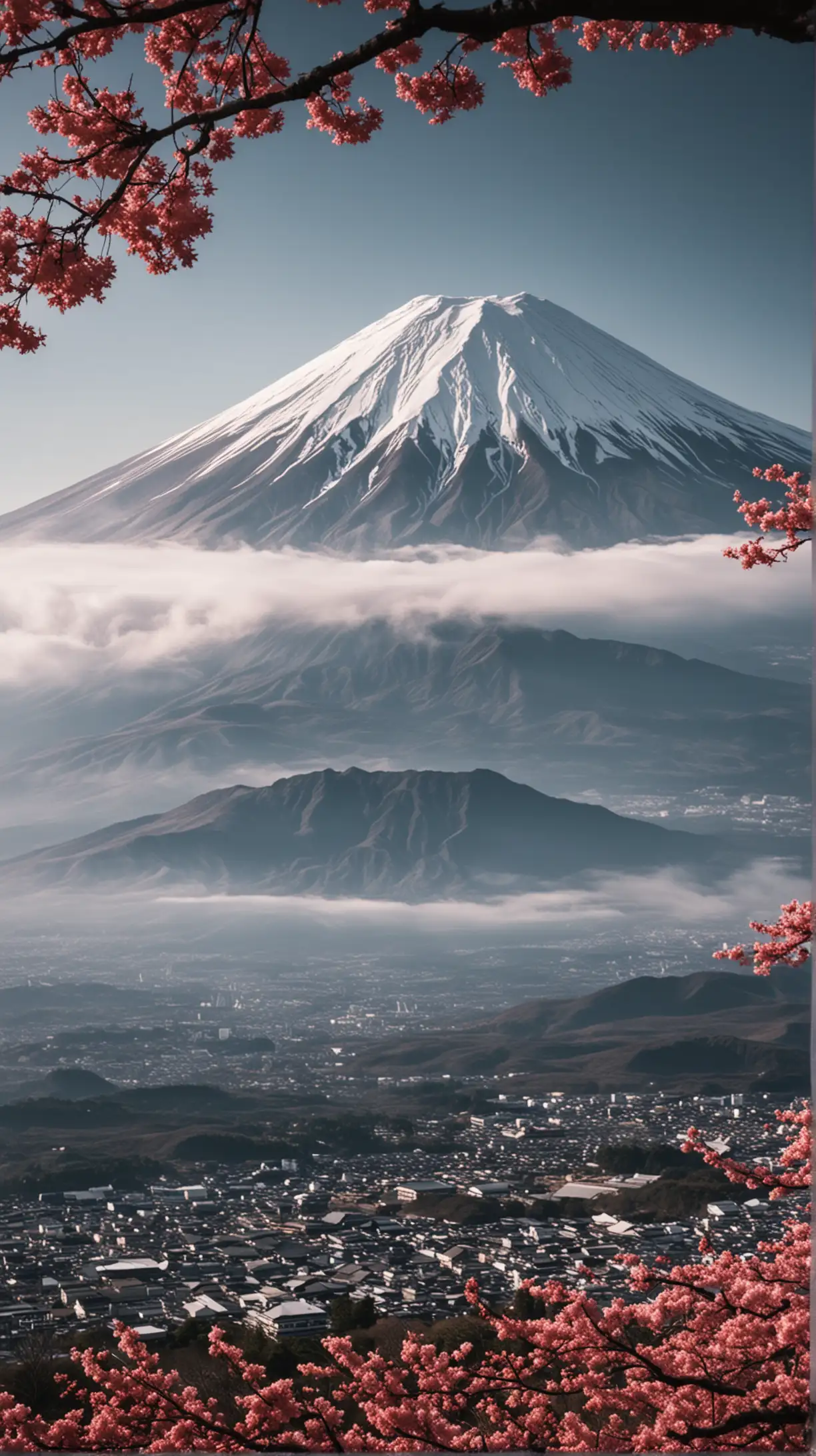 Majestic Mount Fuji in Japan Iconic Volcanic Peak Against Serene Landscape