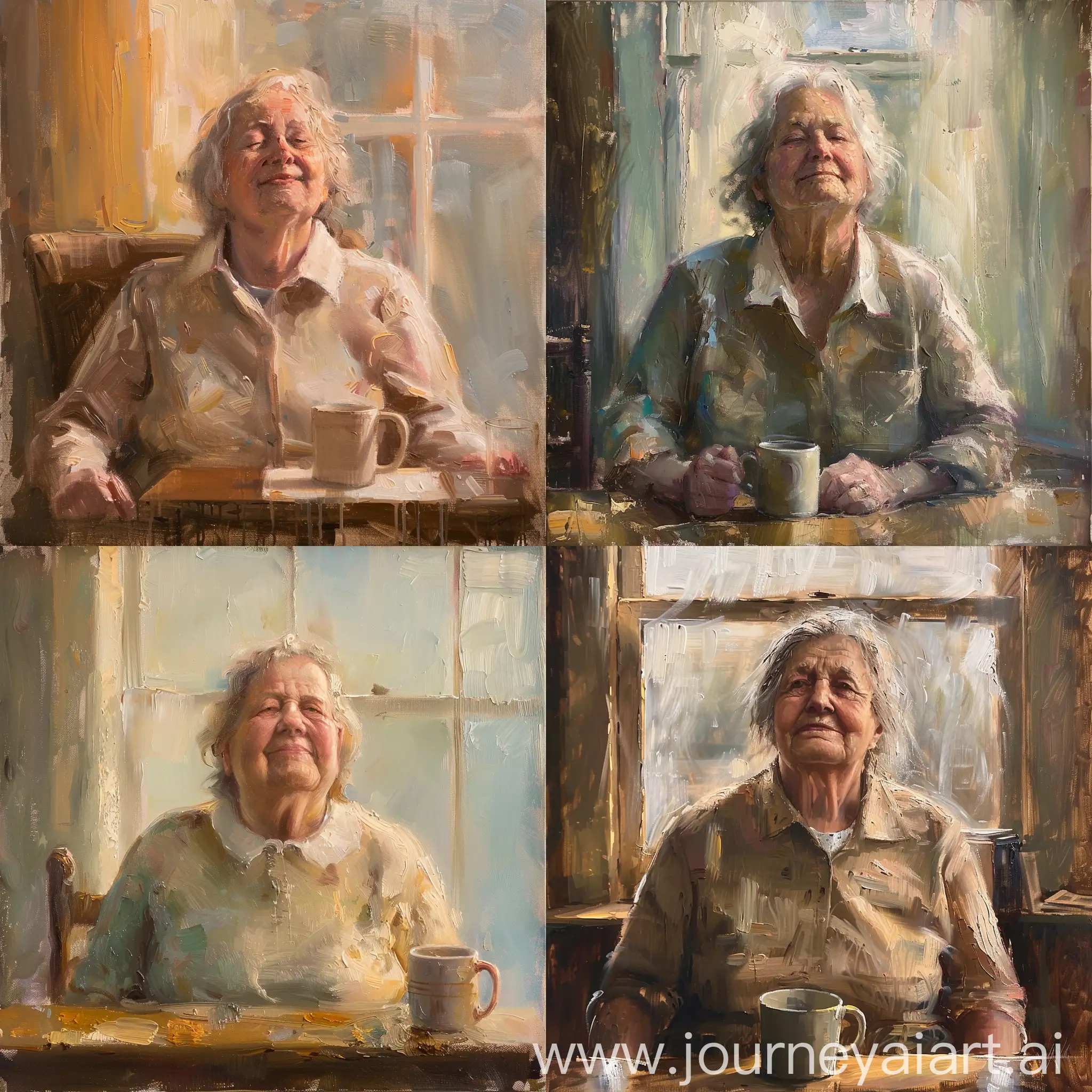 Joyful-Elderly-Woman-in-Mary-Cassatt-Style-Oil-Painting