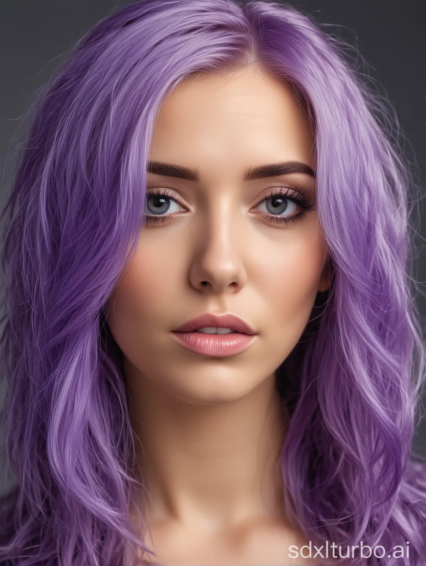 Vibrant-Portrait-of-a-Stunning-Woman-with-Purple-Hair-and-Makeup