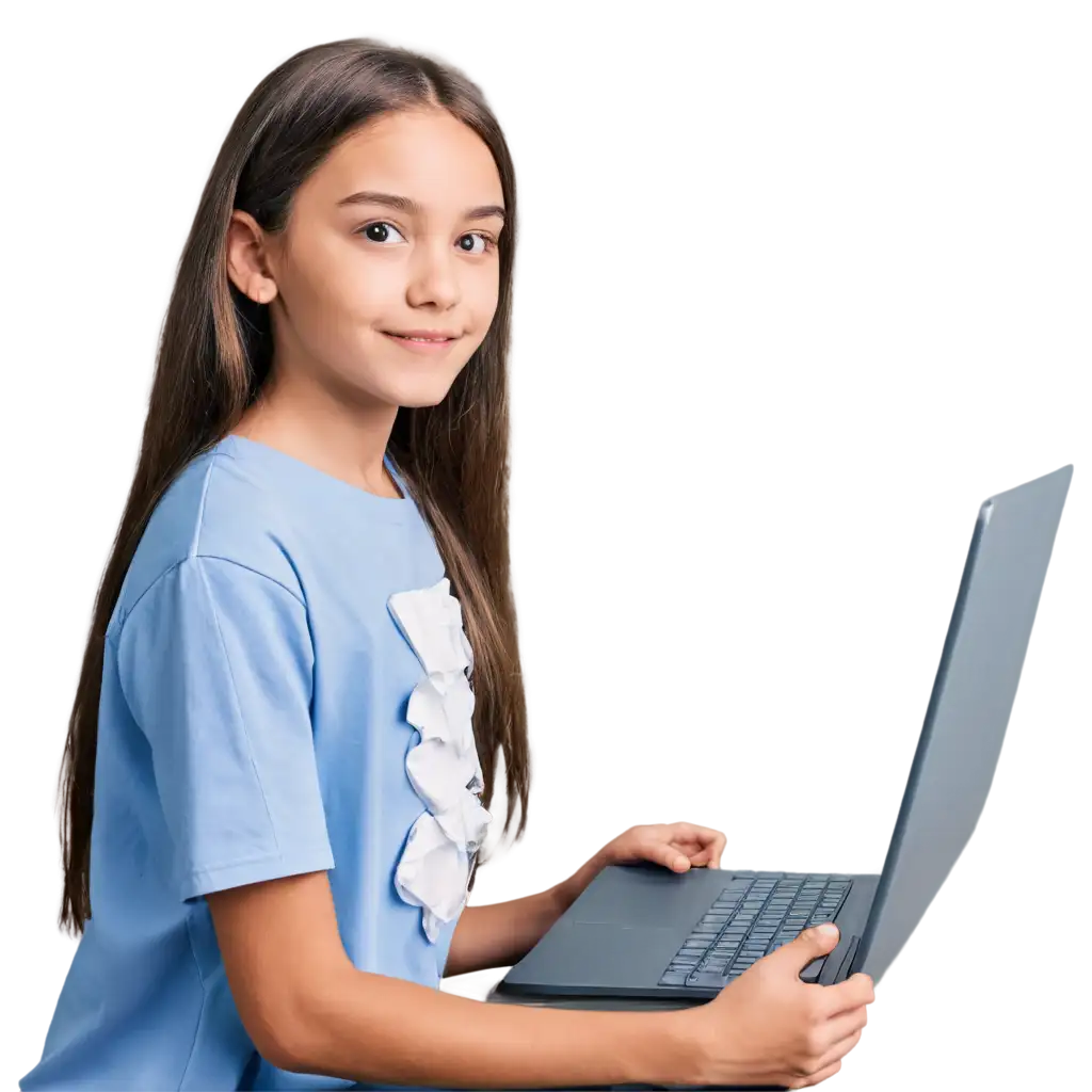 cute young coding girl