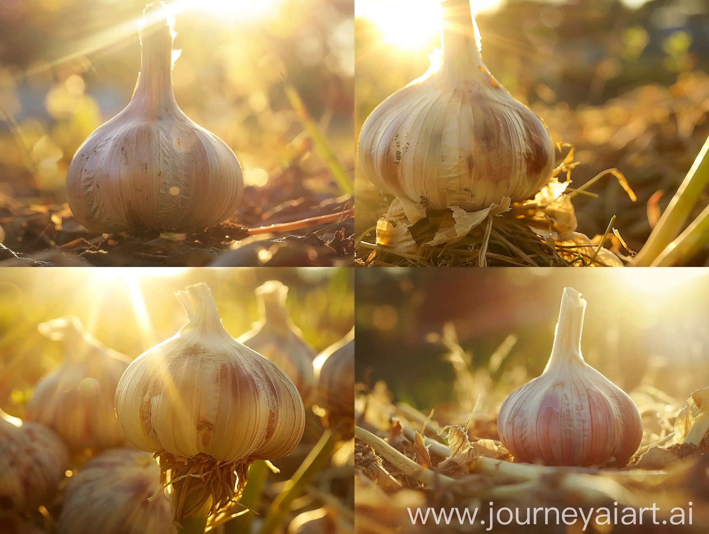 Golden-Glow-Highlighting-Intricate-Details-of-Garlic-Shilla