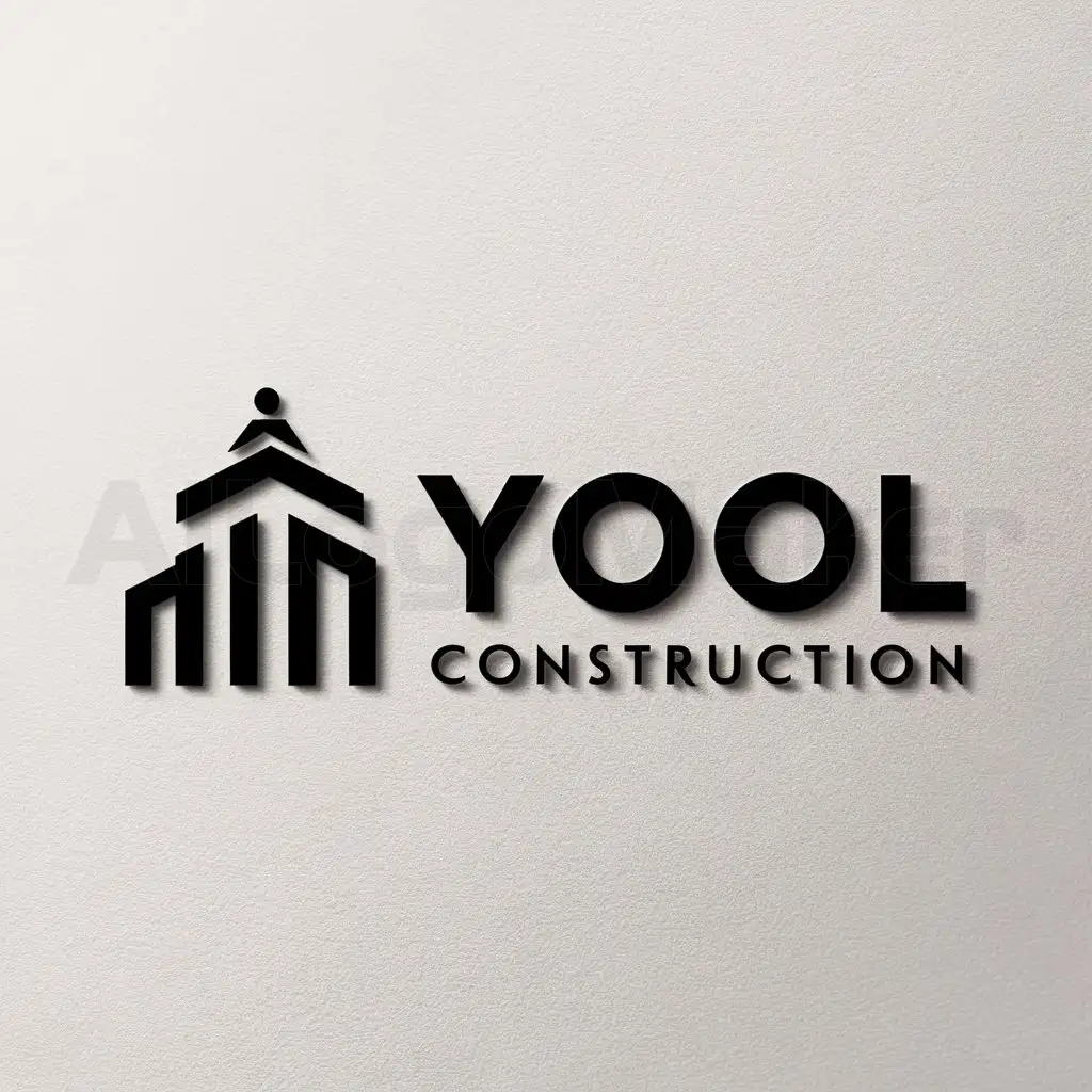 a logo design,with the text "YOOL", main symbol:Construction & Real Estate,complex,be used in Construction industry,clear background