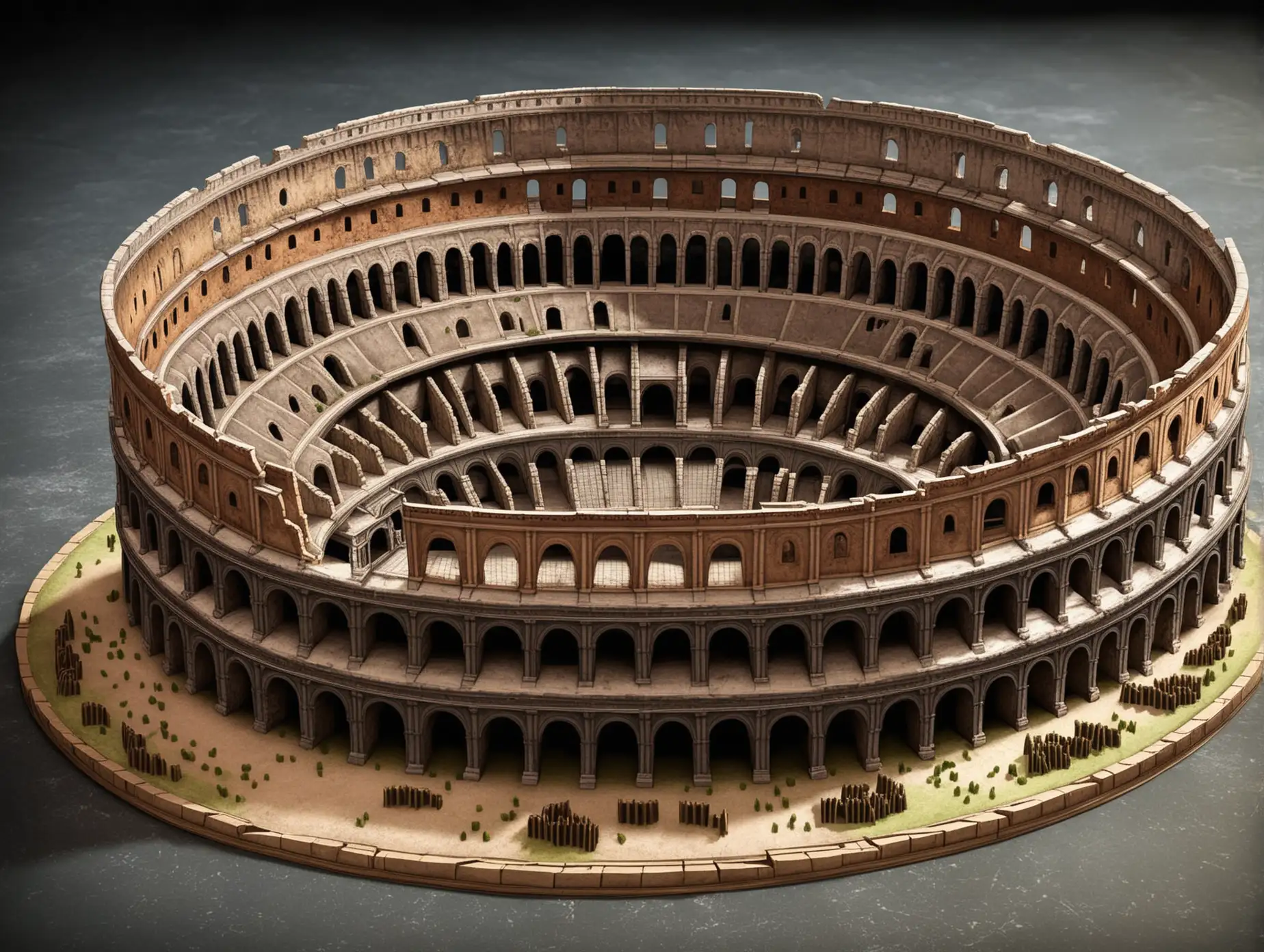 модель здания для игры, Колизей, арена, темное фэнтэзи, новелла 
