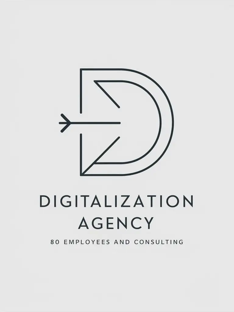 logo für eine seriöse digitalisierungagentur, 80 mitarbeiter, unternehmensberatung, minimalistisch, monochrom, einfach gehalten