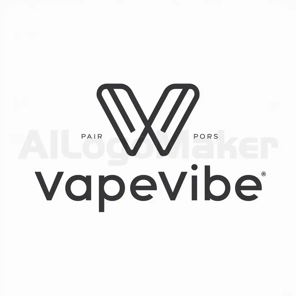 a logo design,with the text "VapeVibe", main symbol:dos V,Minimalistic,be used in Sports Fitness industry,clear background