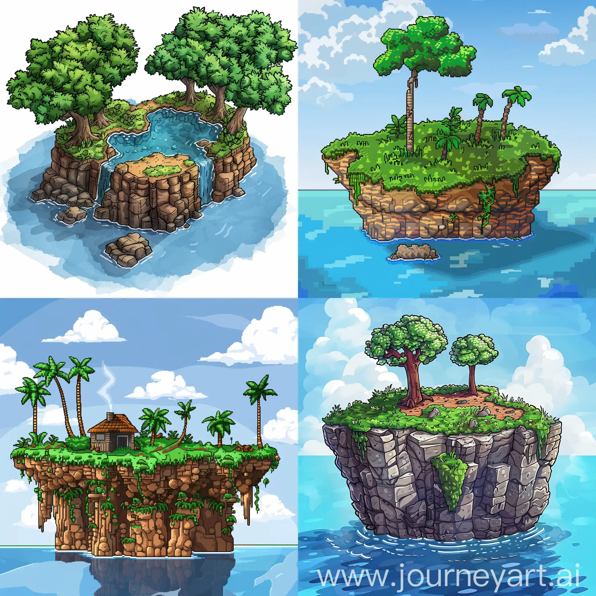 Terraria-Island-Illustration-with-Game-Elements