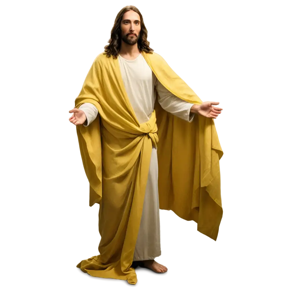 Jesus in yellow cloth full body