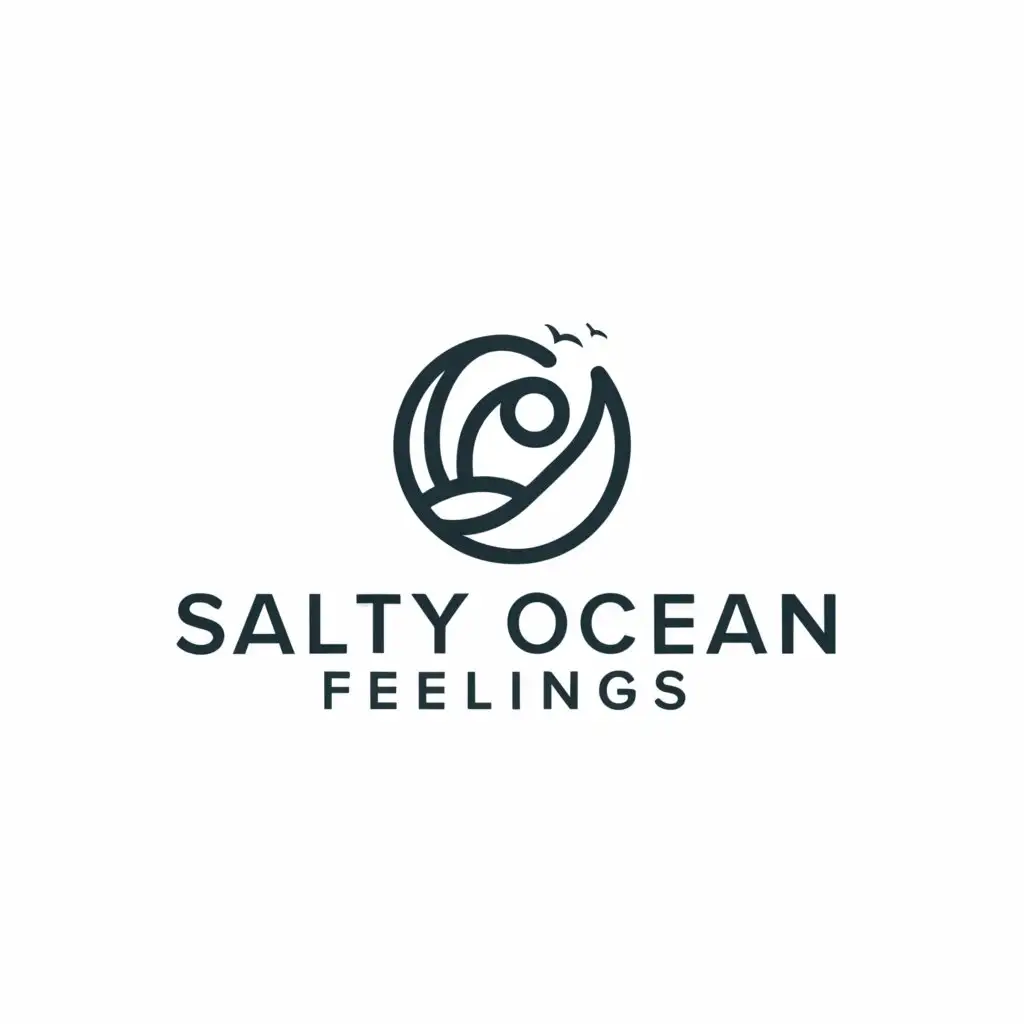 a logo design,with the text "salty
ocean
feelings
", main symbol:S,Minimalistic,clear background