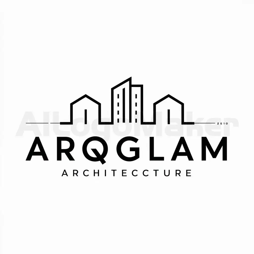 a logo design,with the text "ARQGLAM", main symbol:Edificios,Moderate,be used in arquitectura industry,clear background