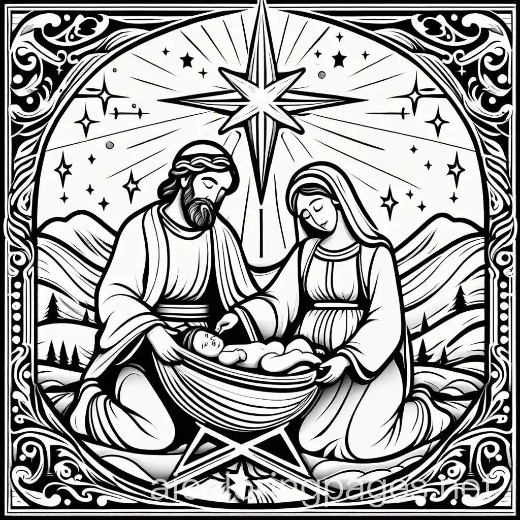 Nativity-Scene-Coloring-Page-Baby-Jesus-Mary-Joseph-and-Star
