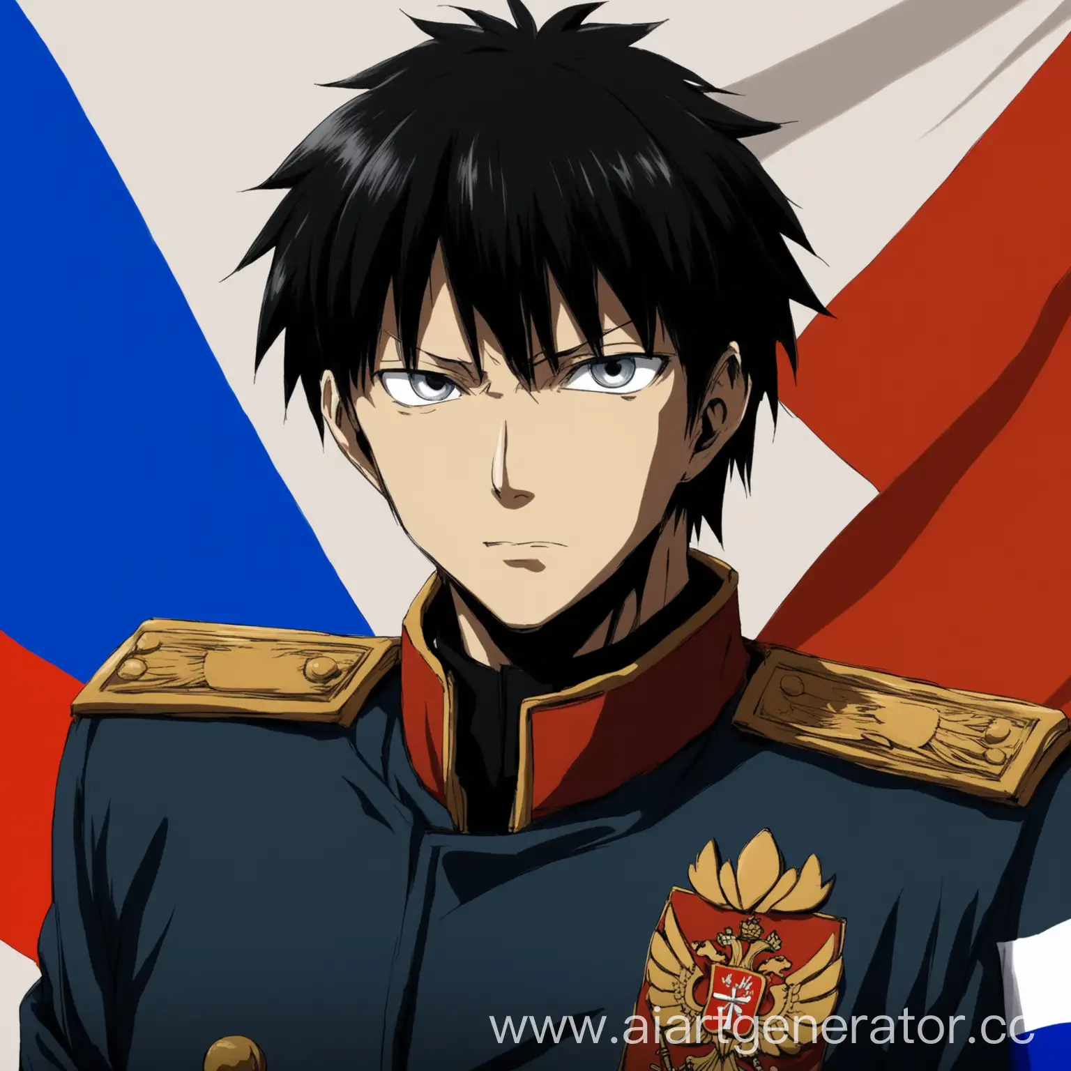 Anime-Gojo-Satoru-Stands-Proudly-Against-Russian-Flag