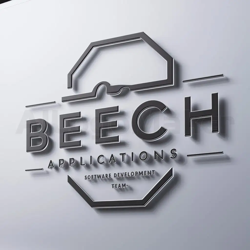 a logo design,with the text "Beech Applications", main symbol: Logo, octagon, with the text below "Software Development Team", typography, to be used in tech company *No translation needed as the input is in English*,Moderate,be used in Internet industry,clear background