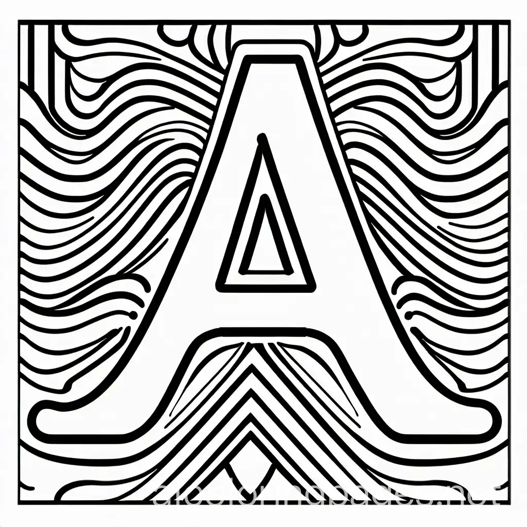 Letter A in uppercase and lowercase sizes, Coloring Page, black and white, line art, white background, Simplicity, Ample White Space. The background of the coloring page is plain white to make it easy for young children to color within the lines. The outlines of all the subjects are easy to distinguish, making it simple for kids to color without too much difficulty