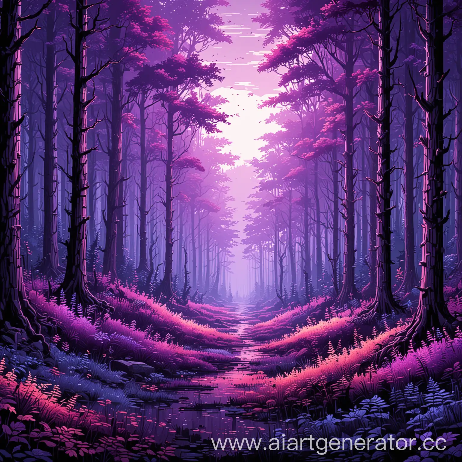 Enchanted-Purple-Forest-Pixel-Art-A-Magical-Scene-in-1920x1080-Resolution