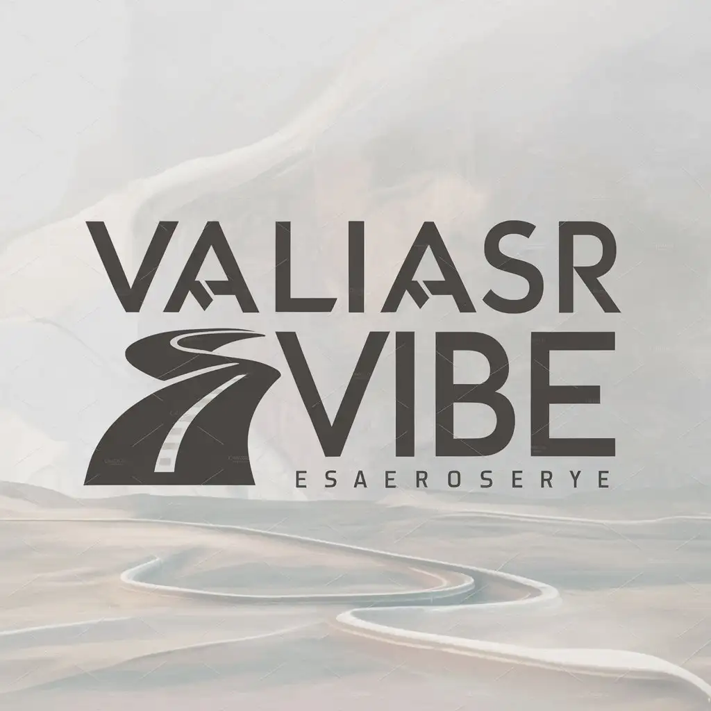 a logo design,with the text "Valiasr Vibe", main symbol:Road,Moderate,clear background