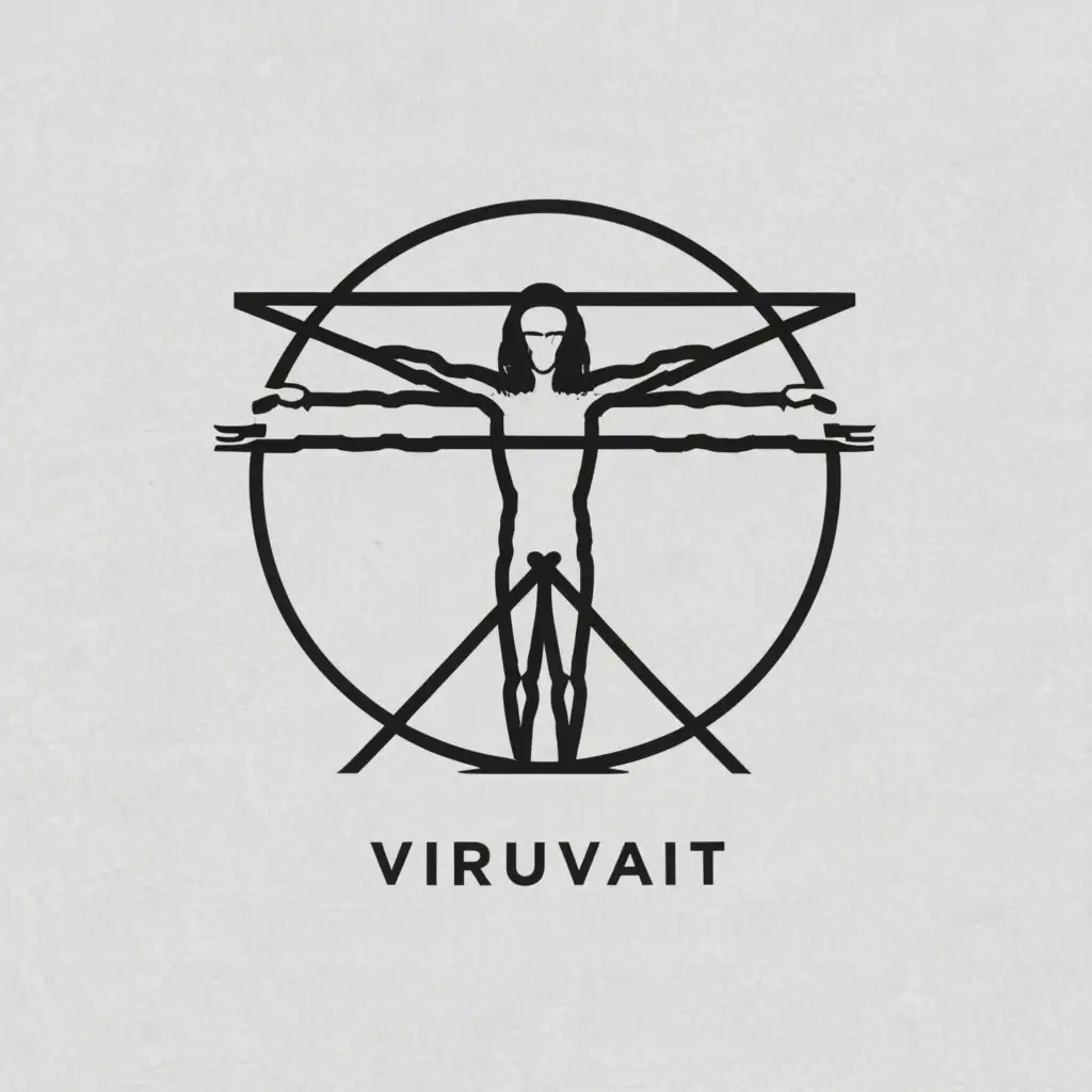 a logo design,with the text "existent", main symbol:vitruvian man,Minimalistic,be used in Entertainment industry,clear background