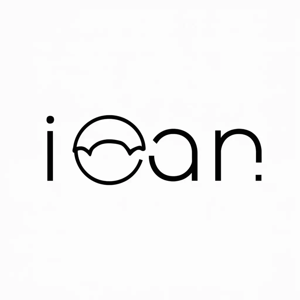 a logo design,with the text "iCAN", main symbol:baozi,Minimalistic,clear background