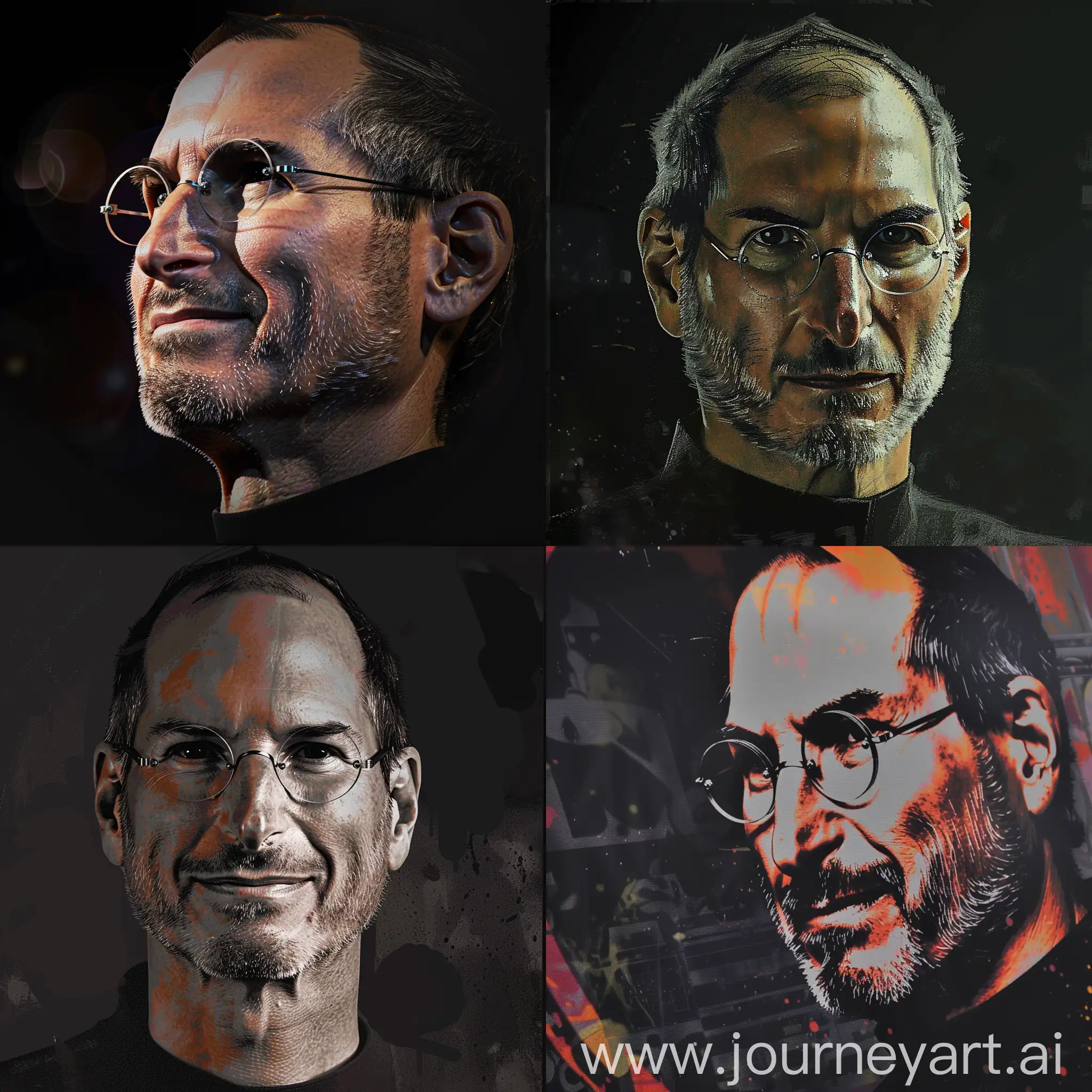 Steve-Jobs-Portrait-on-Black-Background