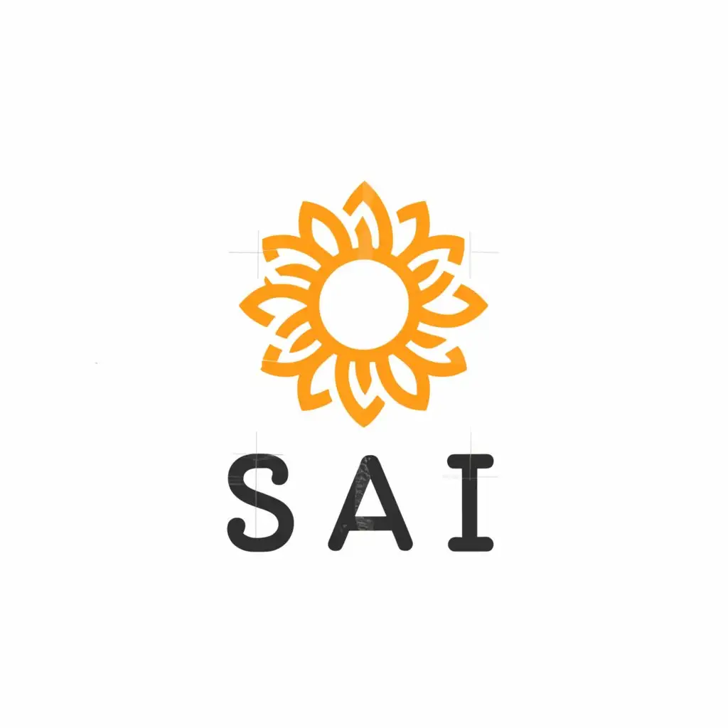 a logo design,with the text "sai", main symbol:sunflower,Minimalistic,be used in Travel industry,clear background