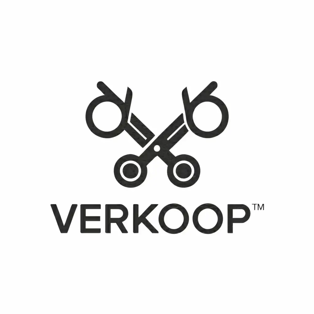 a logo design,with the text "verkooop", main symbol:cutting barber,Moderate,be used in Others industry,clear background