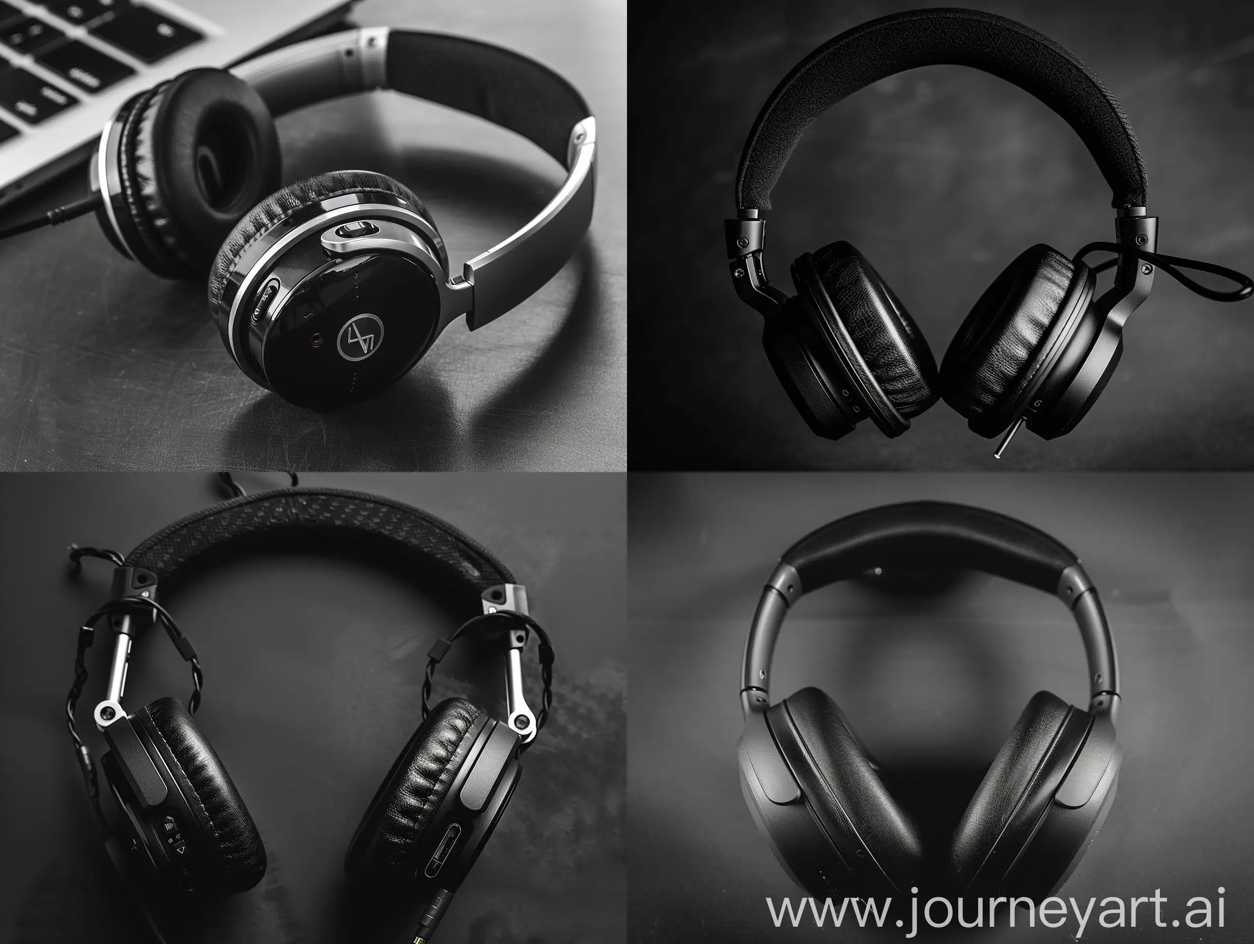 High-Resolution-Black-and-White-OvertheEar-Headphones-Photography