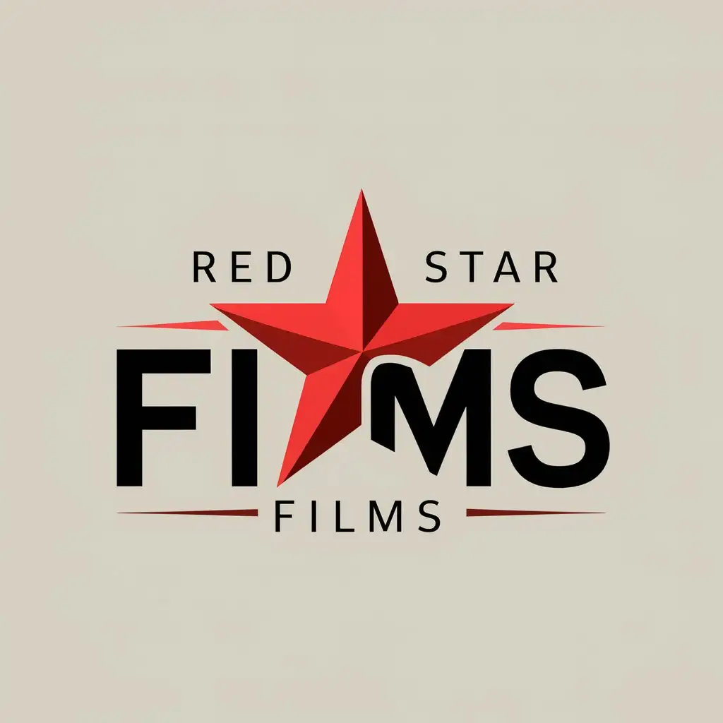 a logo design,with the text "RED STAR FILMS", main symbol:FIMS,Moderate,clear background