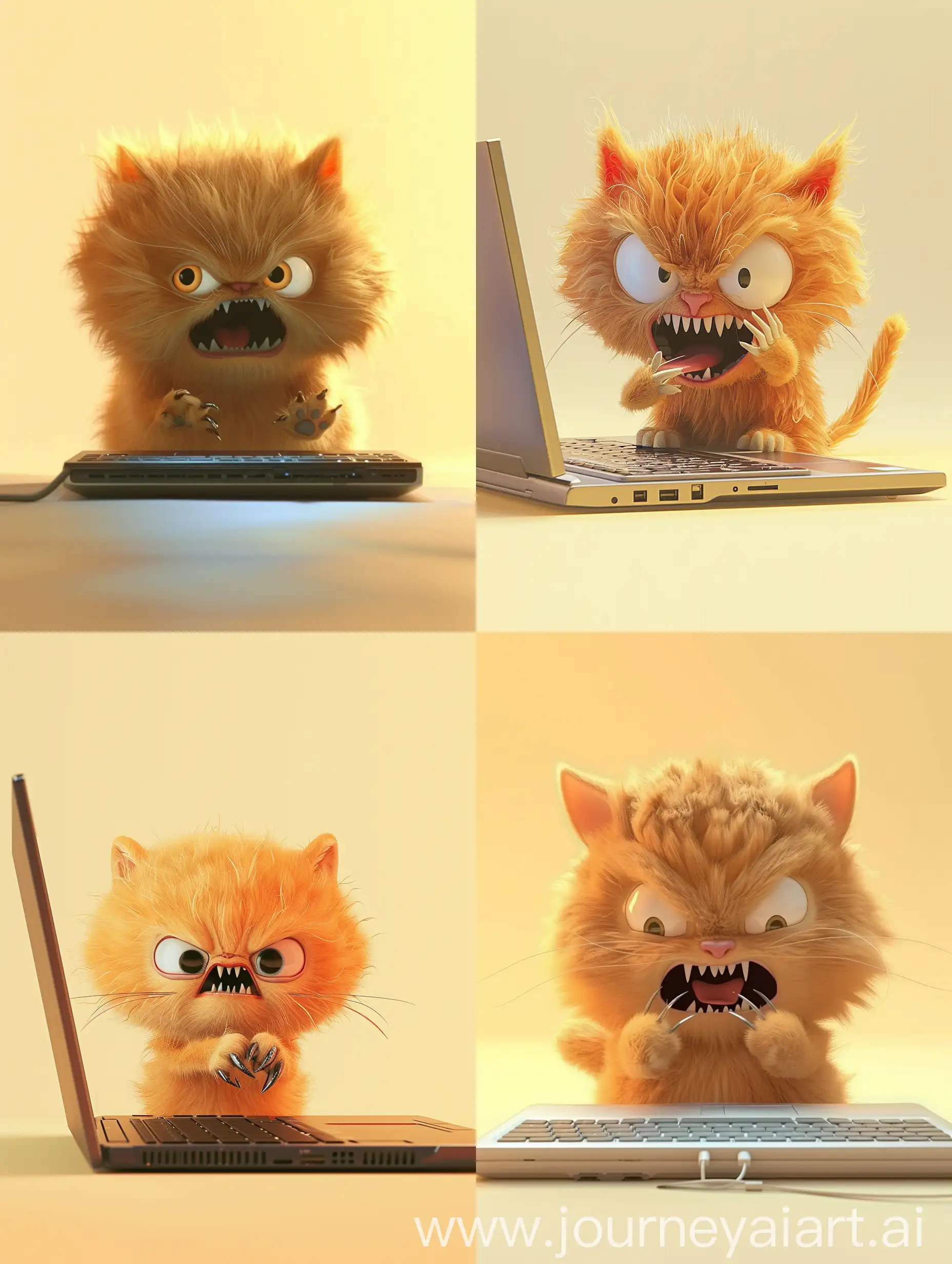 Adorable-Orange-Cat-Typing-on-Laptop-with-Big-Eyes-Pixar-Style