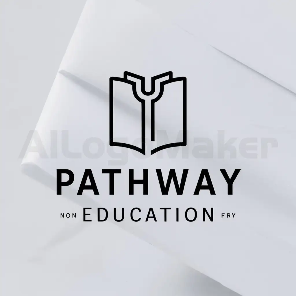 a logo design,with the text "Pathway education", main symbol:book,Moderate,be used in Nonprofit industry,clear background