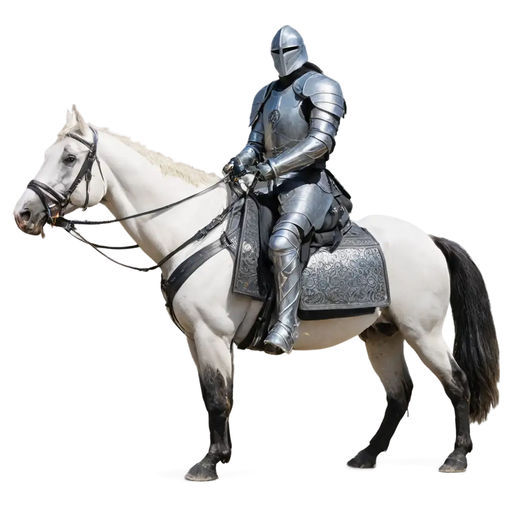  pale horseman wearing mideval armor  front view
