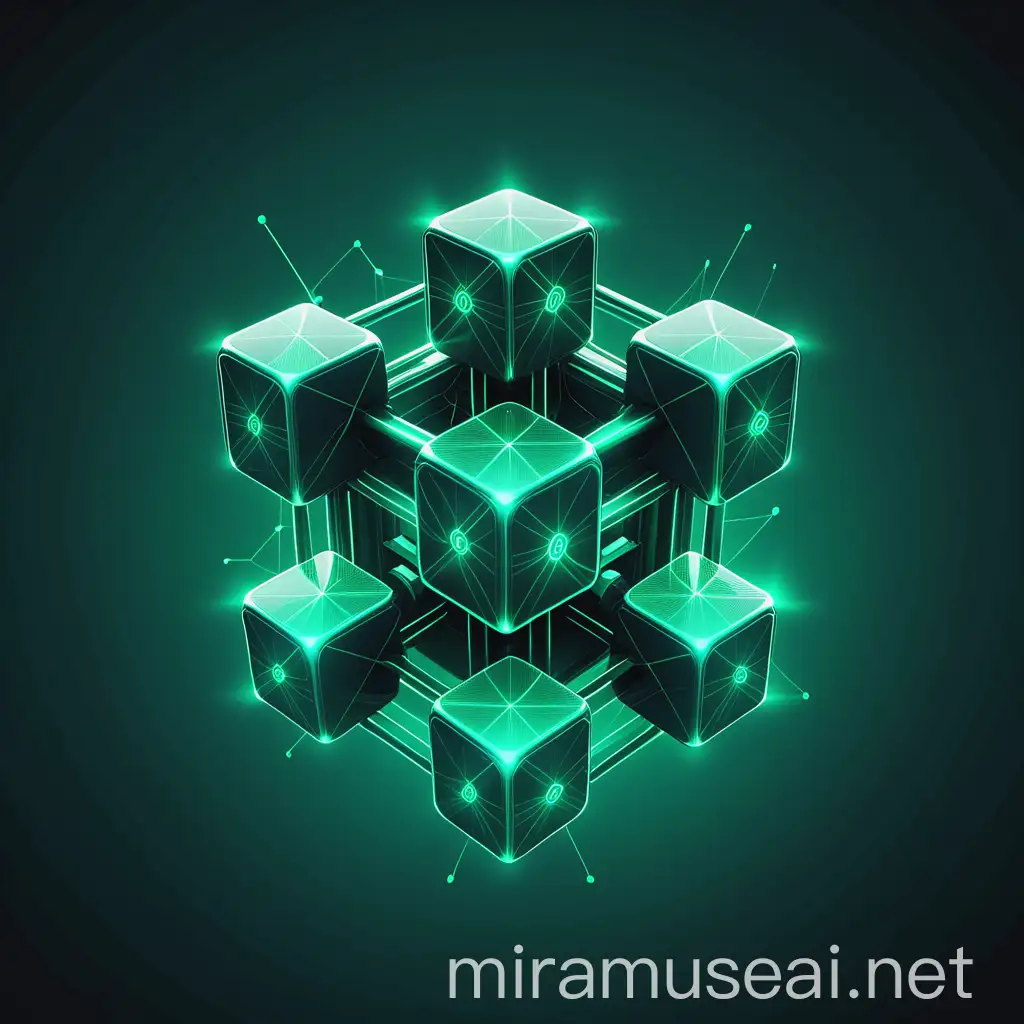 green energy, dark background, no text, blockchain web3, teal blue, nft, Gaming