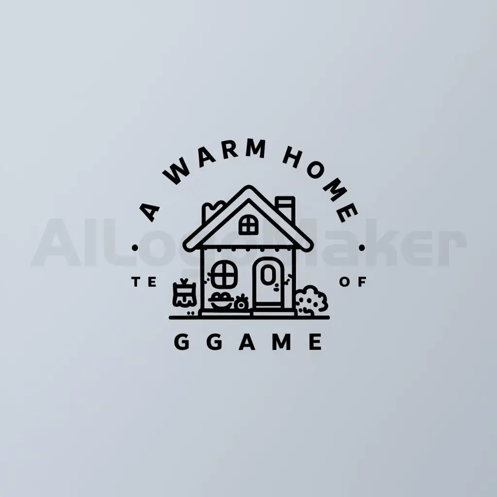 a logo design,with the text "a warm home", main symbol:Tiny house,Minimalistic,be used in game industry,clear background