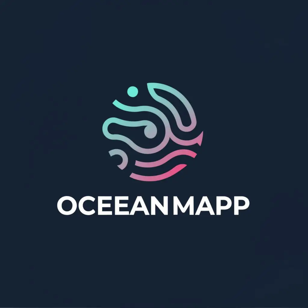 a logo design,with the text "ocean map", main symbol:map,Minimalistic,be used in Education industry,clear background