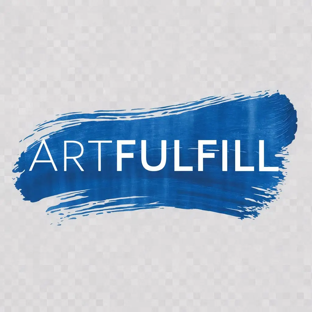 a logo design,with the text "ArtFulfill", main symbol:royal blue Brush stroke,Moderate,clear background