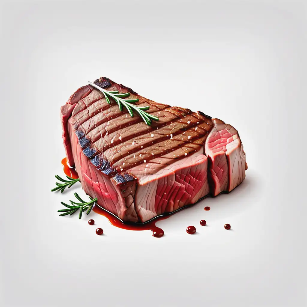 piece of steak on a white background icon