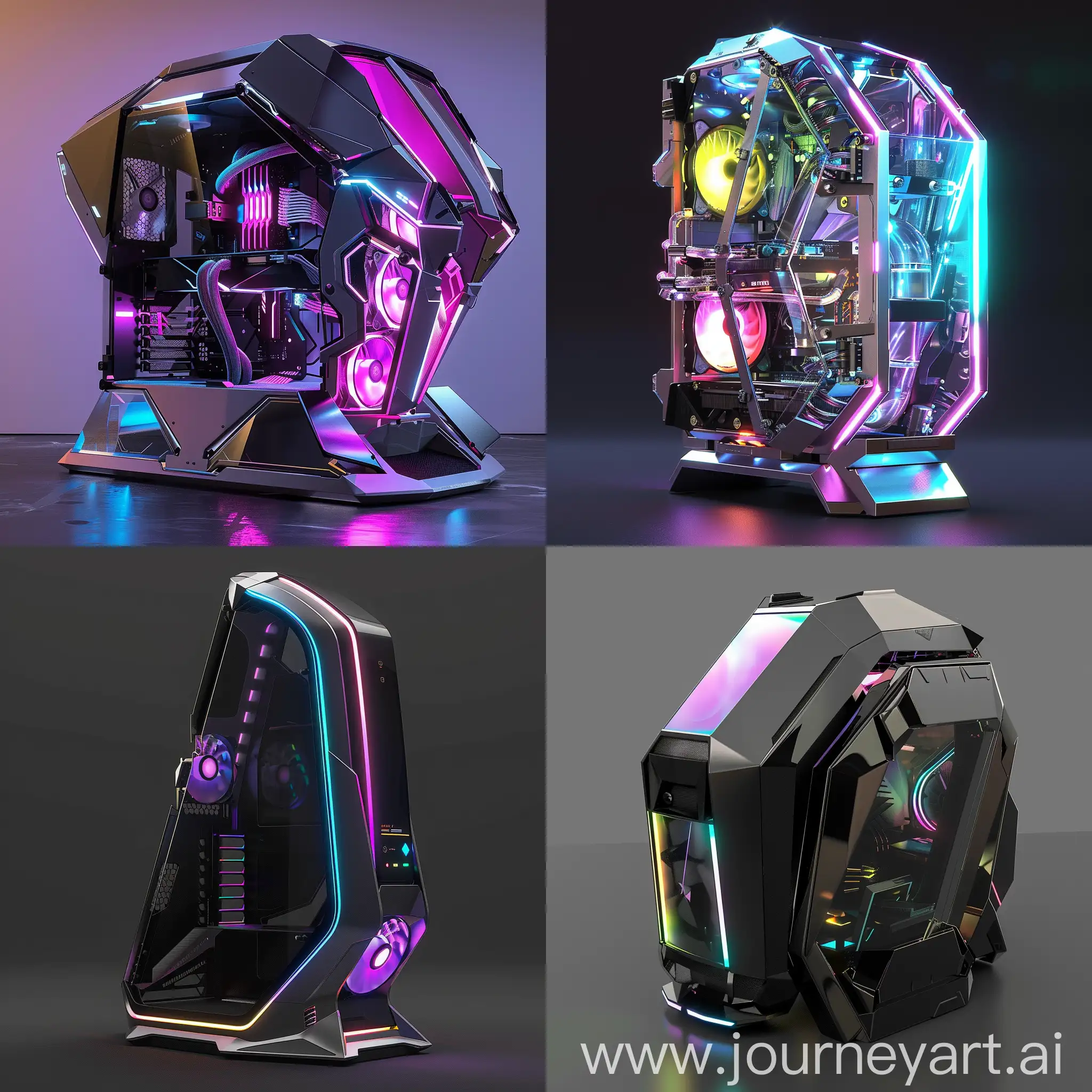 SciFi-PC-Case-with-Integrated-Liquid-Cooling-and-Dynamic-RGB-Lighting