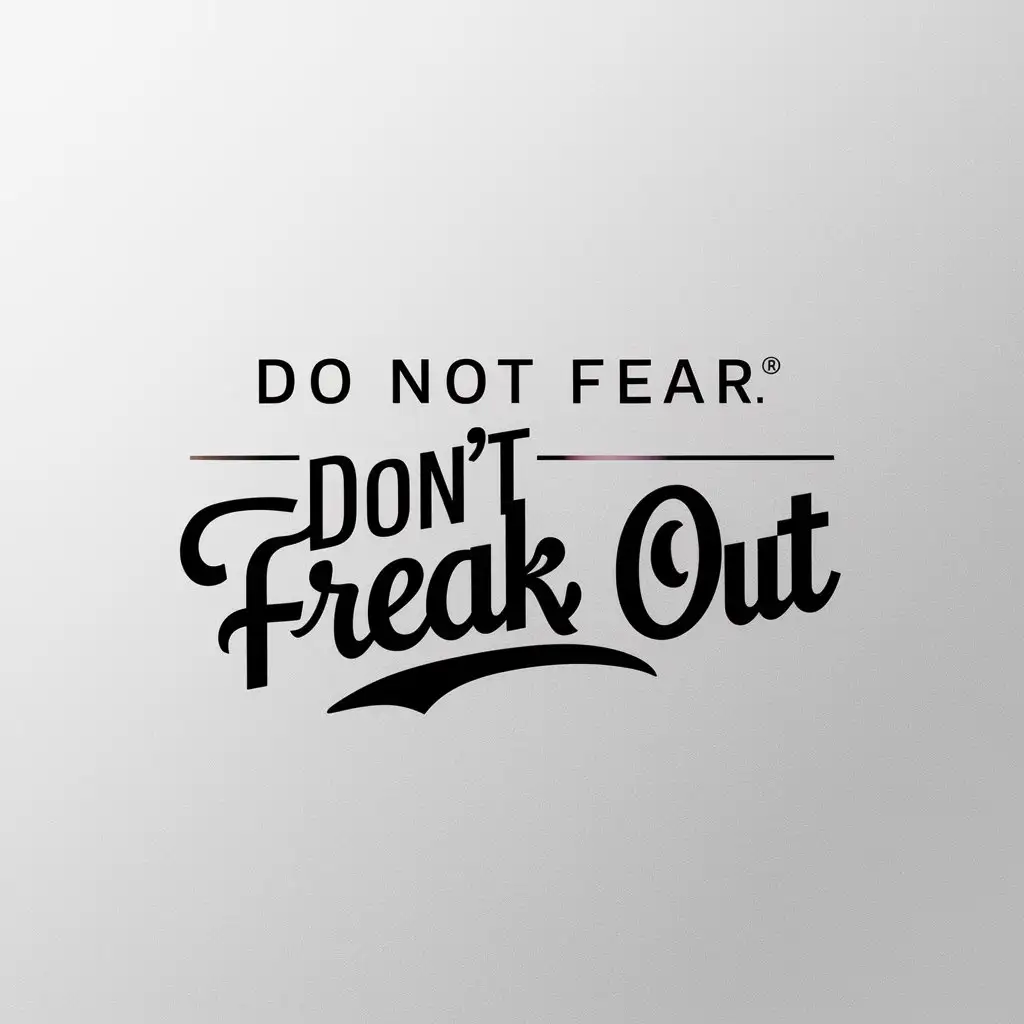 a logo design,with the text "do not fear", main symbol:Don't freak out,Minimalistic,clear background