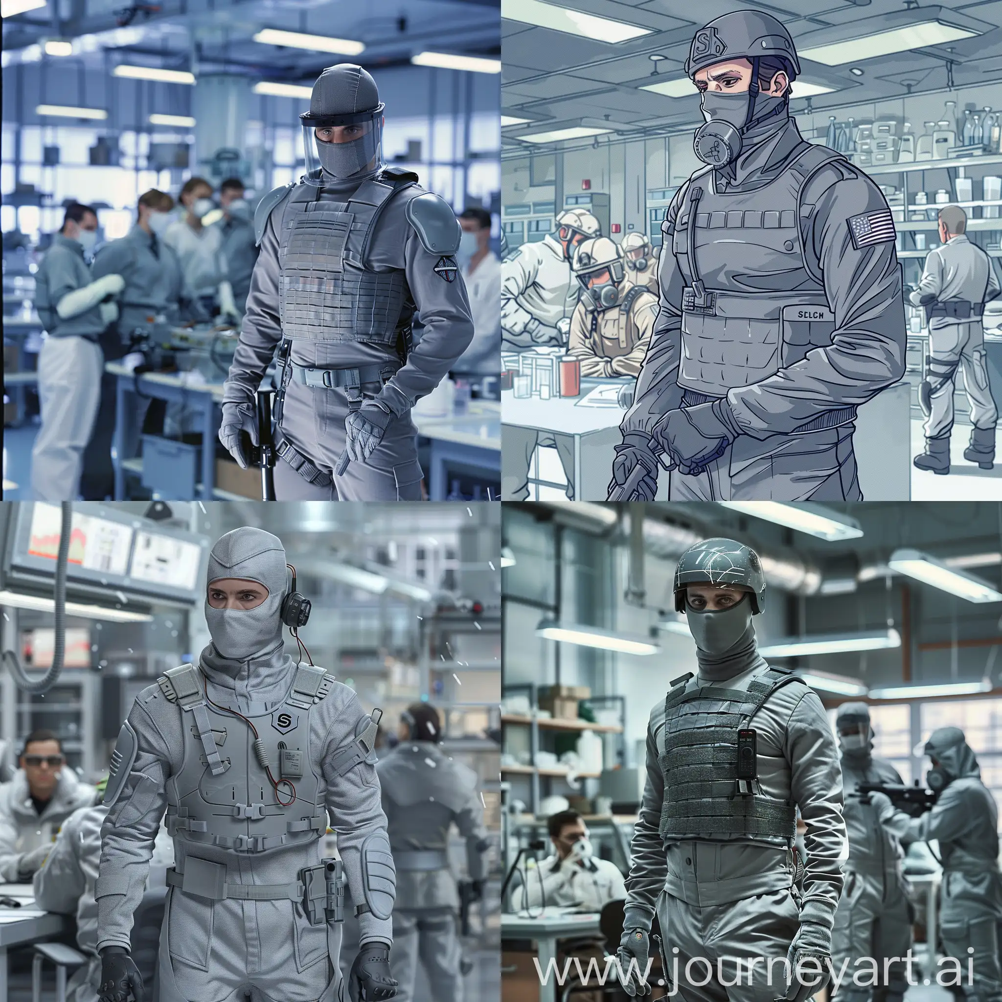 SCP-Foundation-Security-Officer-Communicating-in-Research-Laboratory